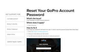 Reset Your GoPro Account Password
