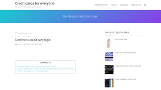 Gordmans credit card login - Credit cards for everyone