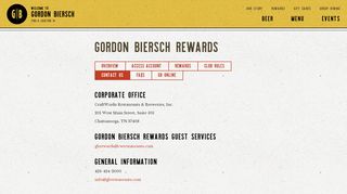 Passport Rewards Inquiry Contact Information | Gordon Biersch