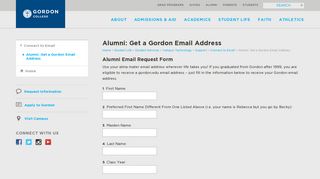 Alumni: Get a Gordon Email Address - Gordon College