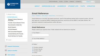 Email Reference - Gordon College