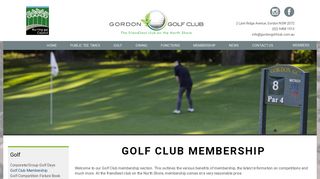 Golf Club Membership - Gordon