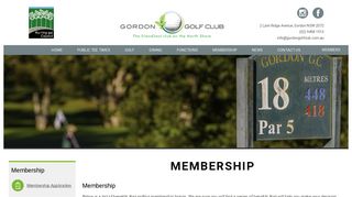 Membership - Gordon Golf Club