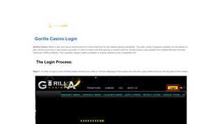 Gorilla Casino Login | casinologin