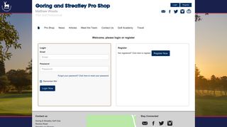Login | Goring and Streatley Pro Shop | Matthew Woods