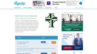 Group Page: Bishop Thomas K Gorman Catholic School | SignUp.com