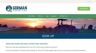 Sign Up - Gorman Produce Farm - Howard County Maryland