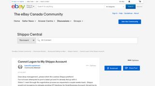 Cannot Logon to My Shippo Account - The eBay Canada Community