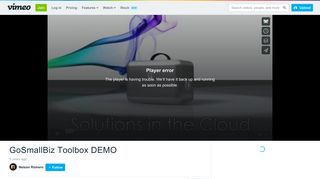 GoSmallBiz Toolbox DEMO on Vimeo