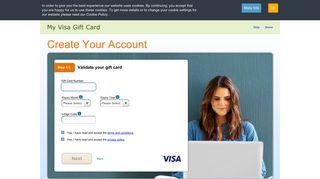 Create Account - My Visa Gift Card | Login