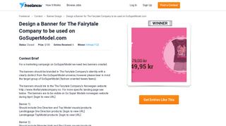 Design a Banner for The Fairytale Company to be used on ...