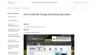How to Edit My College Recruiting Information – GotSoccer