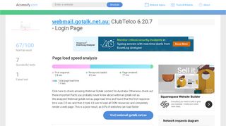 Access webmail.gotalk.net.au. ClubTelco 6.20.7 - Login Page