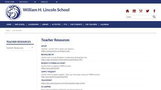 Teacher Resources / Teacher Resources - Brookline Public Schools