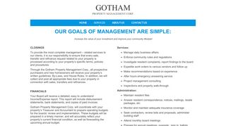 Gotham Property Management Corp - Our goals of management are ...
