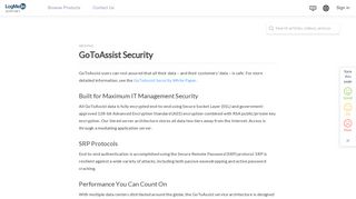 GoToAssist Security - LogMeIn Support - LogMeIn, Inc.