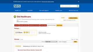 Reviews and ratings - Gtd Healthcare - NHS