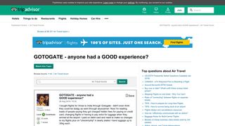 GOTOGATE - anyone had a GOOD experience? - Air Travel Message ...