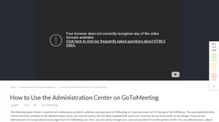 How to Use the Administration Center on GoToMeeting