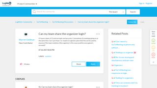 Can my team share the organizer login? - LogMeIn Community