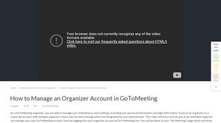 How to Manage an Organizer Account in GoToMeeting