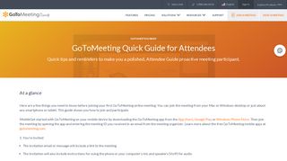 The Quick Guide for GoToMeeting Attendees