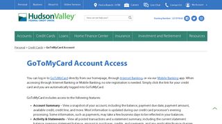GoToMyCard Account | Hudson Valley Federal Credit Union
