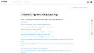 GoToMyPC App for iOS Devices FAQs