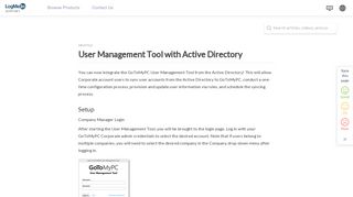 User Management Tool with Active Directory - LogMeIn Support