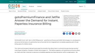 gotoPremiumFinance and Jetfile Answer the Demand for Instant ...