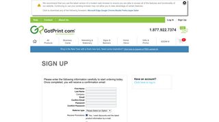 Sign Up - GotPrint