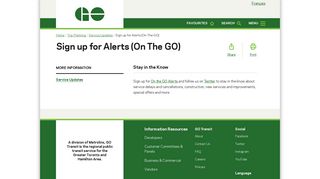 Sign Up (On-the-GO Alerts) - GO Transit