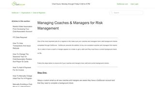 Managing Coaches & Managers for Risk Management – GotSoccer