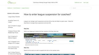 How to enter league suspension for coaches? – GotSoccer