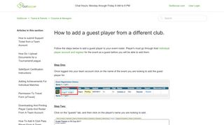 How to add a guest player from a different club. – GotSoccer