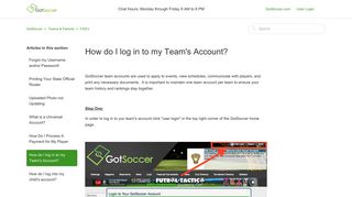 How do I log in to my Team's Account? – GotSoccer