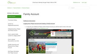 Family Account – GotSoccer