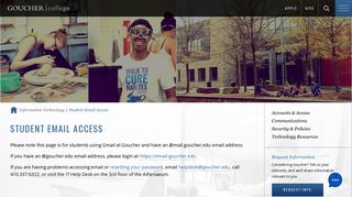 Student Email Access | Goucher College