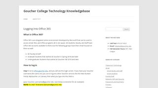 Logging Into Office 365 - Goucher College Technology Knowledgebase