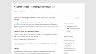 Adding your mail.goucher.edu email account to a mobile device ...
