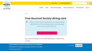 Free Gourmet Society dining card | ATL - The Education Union