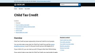 Child Tax Credit - GOV.UK