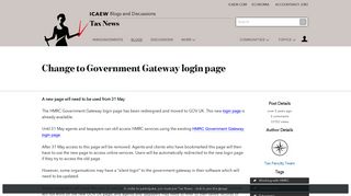 Change to Government Gateway login page - Blogs - Tax News ...