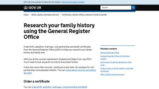 Research your family history using the General Register Office - GOV.UK