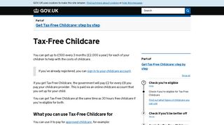 Tax-Free childcare - GOV.UK