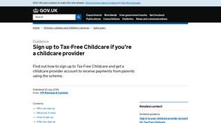 Sign up to Tax-Free Childcare if you're a childcare provider - GOV.UK