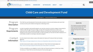 Child Care and Development Fund | Benefits.gov