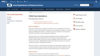 Child Care Assistance - Iowa Department of Human Services - Iowa.gov
