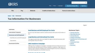 Businesses | Internal Revenue Service - IRS.gov