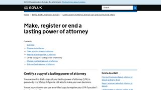 Make, register or end a lasting power of attorney: Certify a ... - Gov.uk